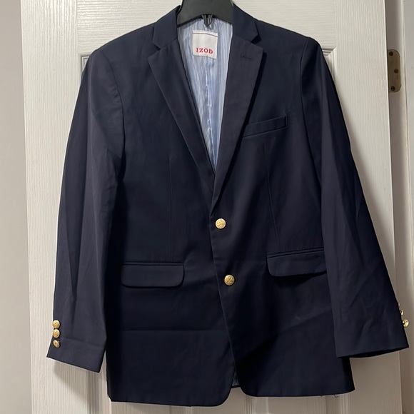 Izod boys navy blazer with gold buttons